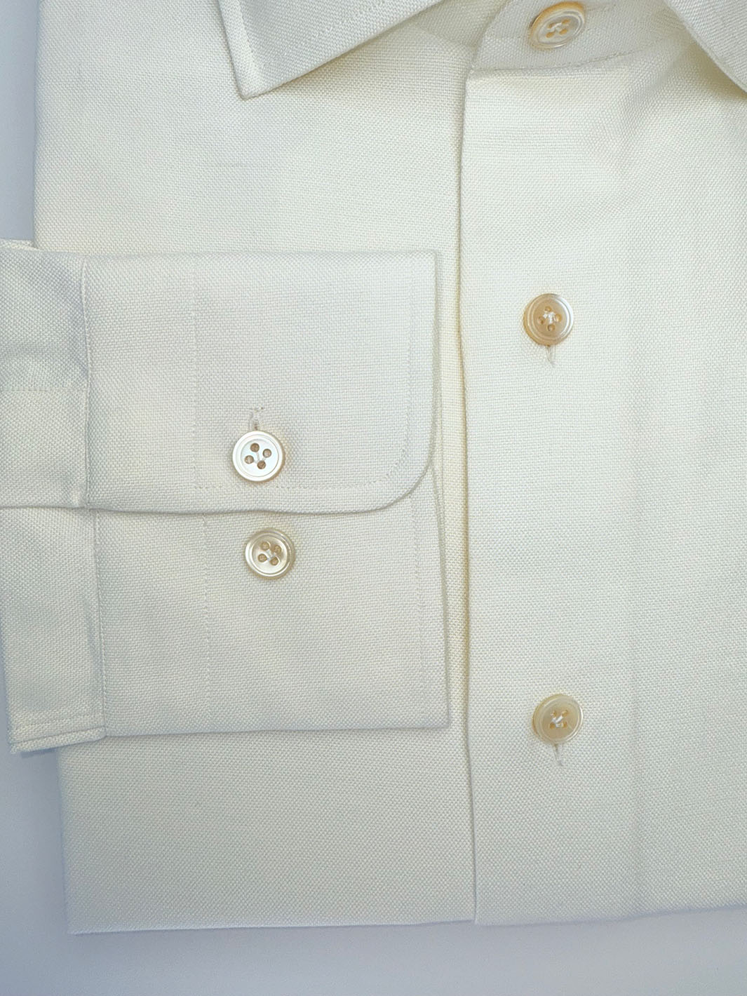 Cotton Oxford Dress Shirt - Cream
