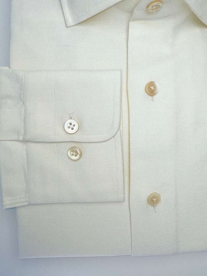 Cotton Oxford Dress Shirt - Cream