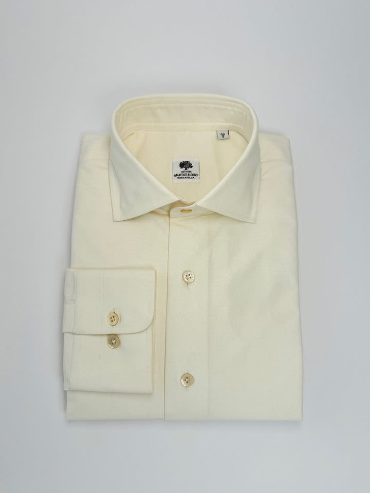 Cotton Oxford Dress Shirt - Cream