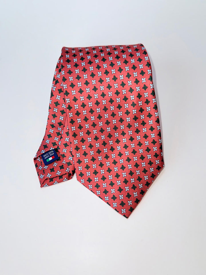 Silk Floral Tie - Crimson
