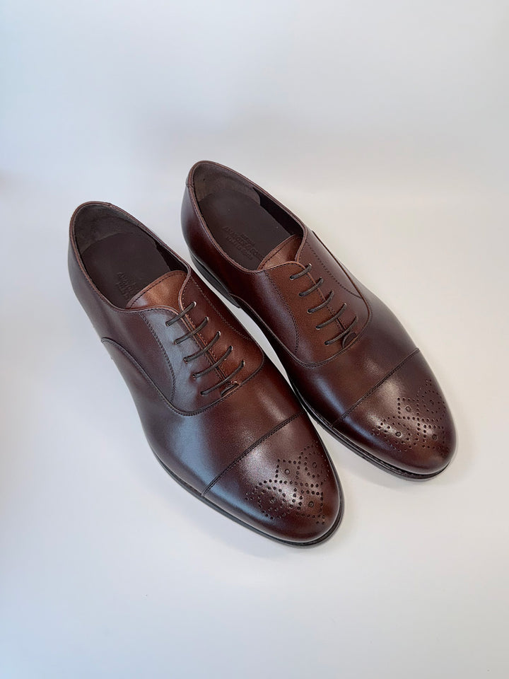Dark Brown Medallion Cap-Toe Oxford - Box Calf