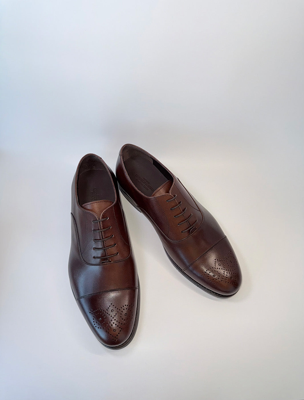 Dark Brown Medallion Cap-Toe Oxford - Box Calf