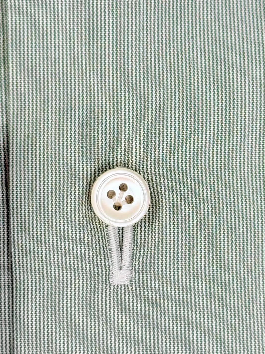 Micro-Stripe Cotton Dress Shirt - Green