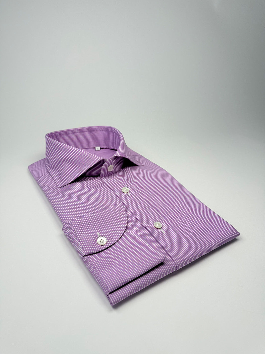 Pinstripe Cotton Dress Shirt - Lavender Purple
