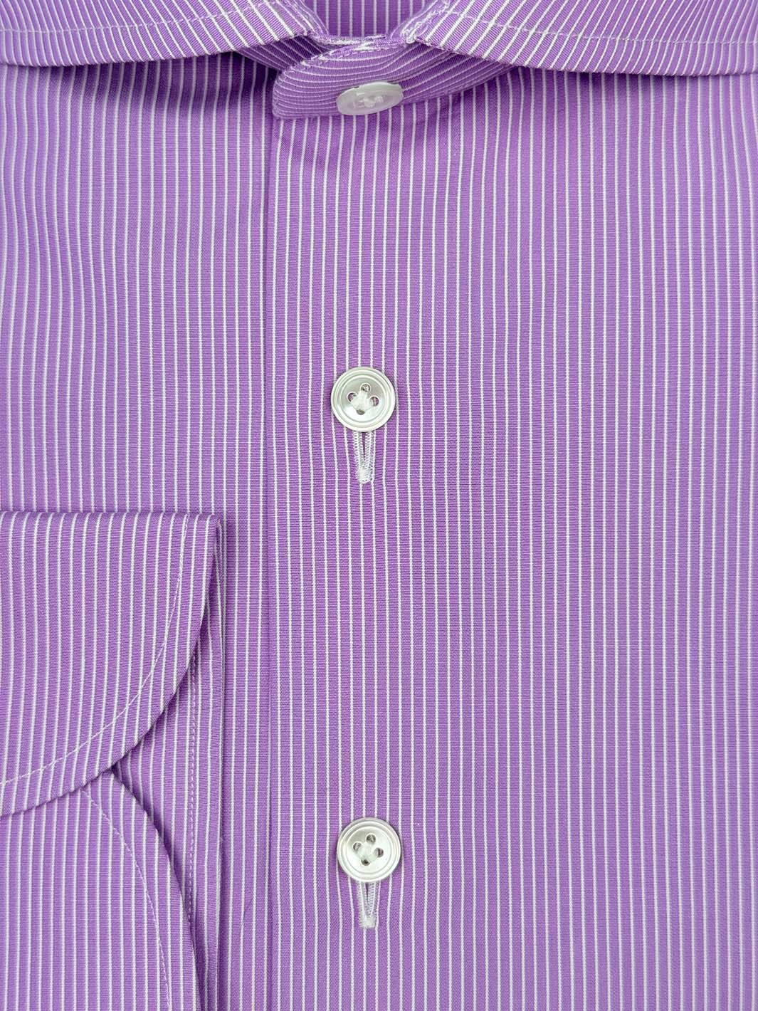 Pinstripe Cotton Dress Shirt - Lavender Purple