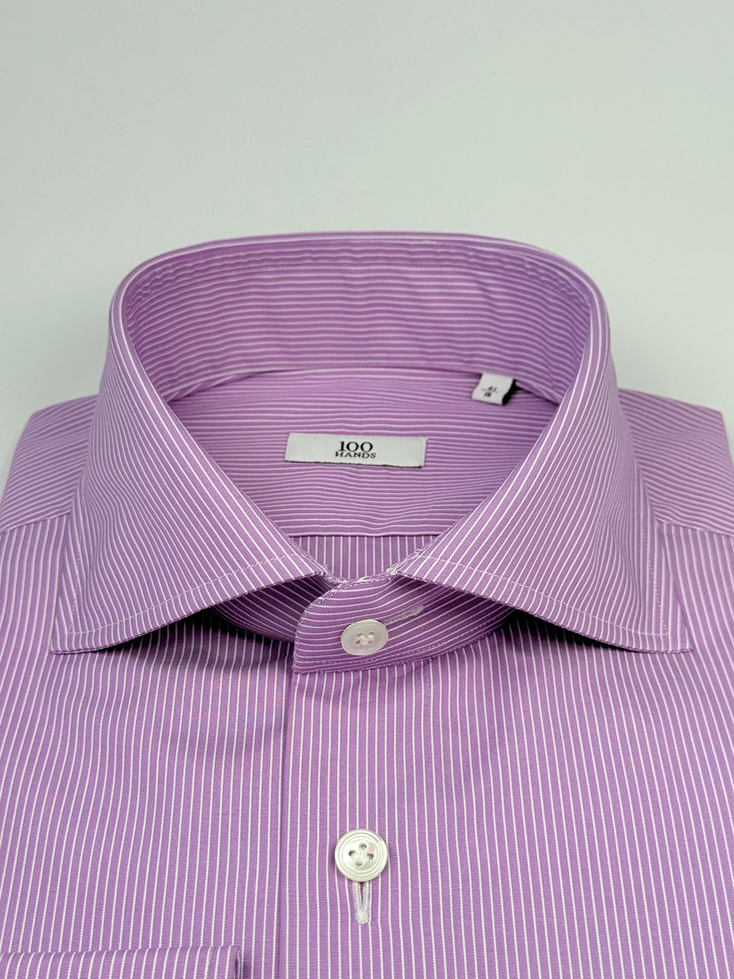 Pinstripe Cotton Dress Shirt - Lavender Purple