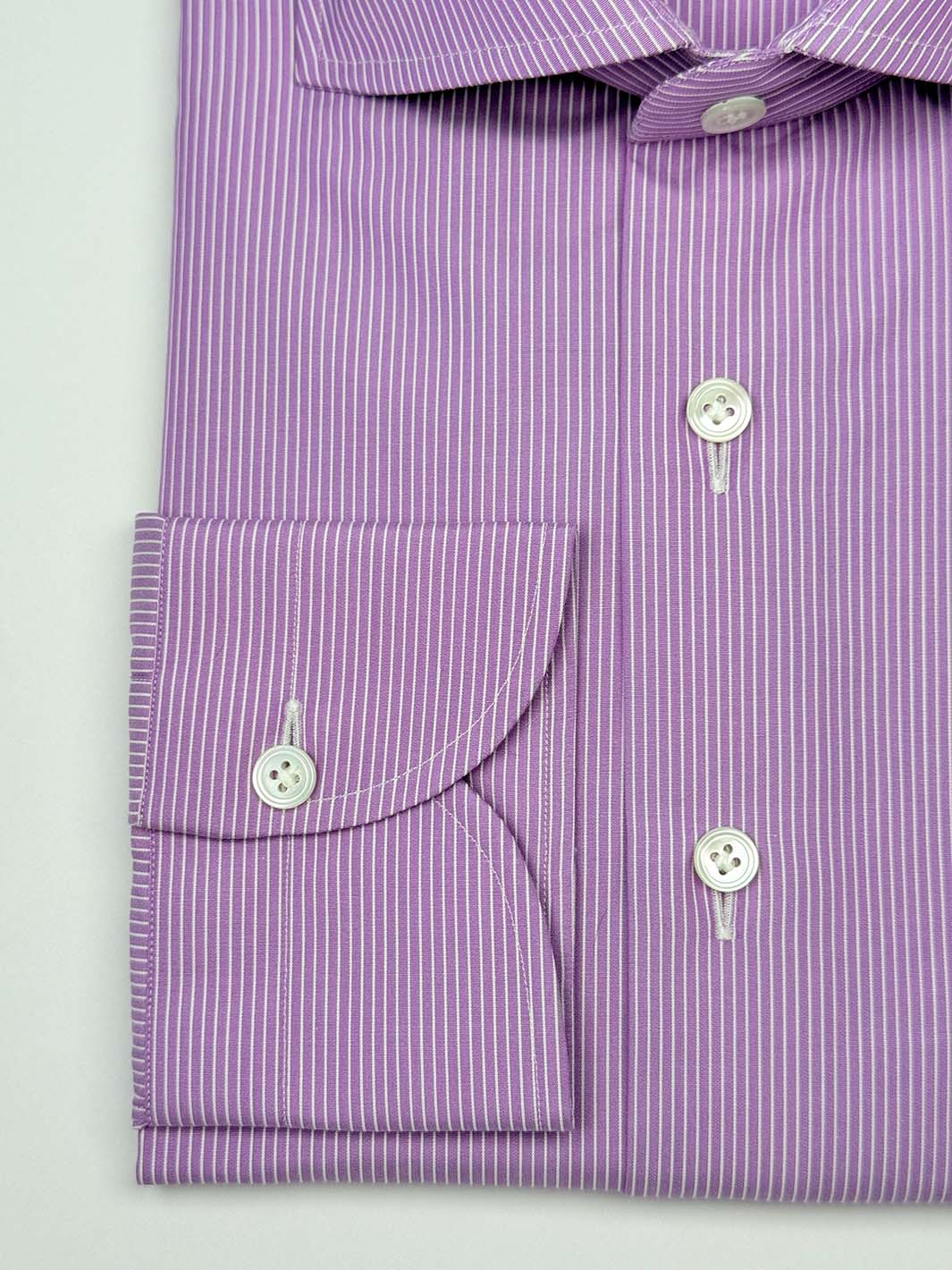 Pinstripe Cotton Dress Shirt - Lavender Purple
