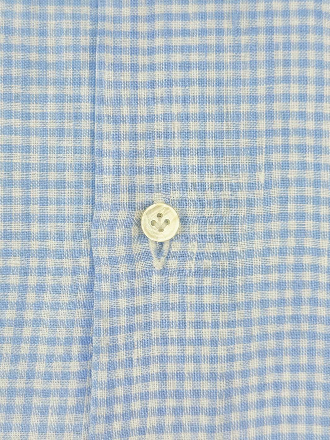 Gingham Button-Down Dress Shirt - Light Blue