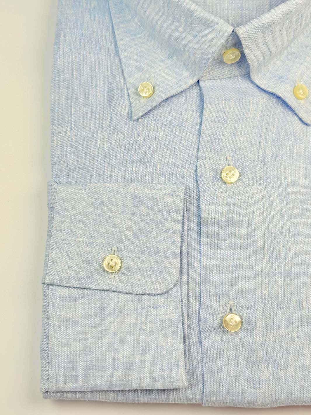 Linen Button-Down Shirt - Light Blue