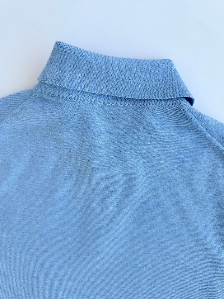 Extra Fine Merino Polo Shirt - Light Blue