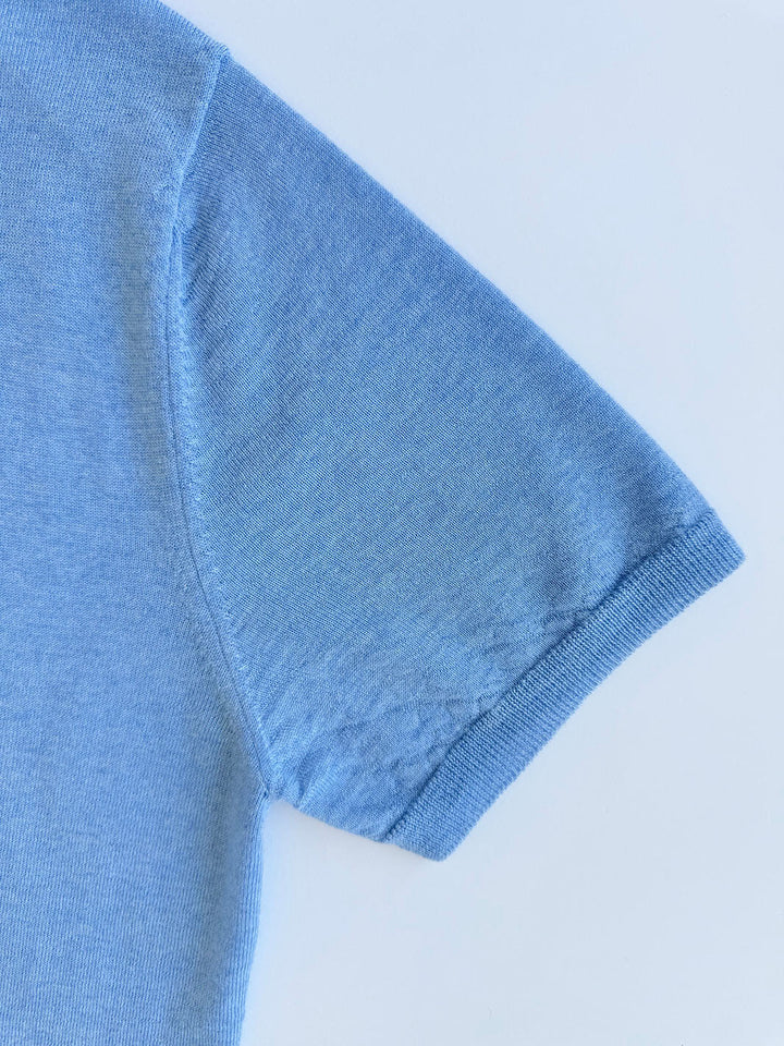 Extra Fine Merino Polo Shirt - Light Blue