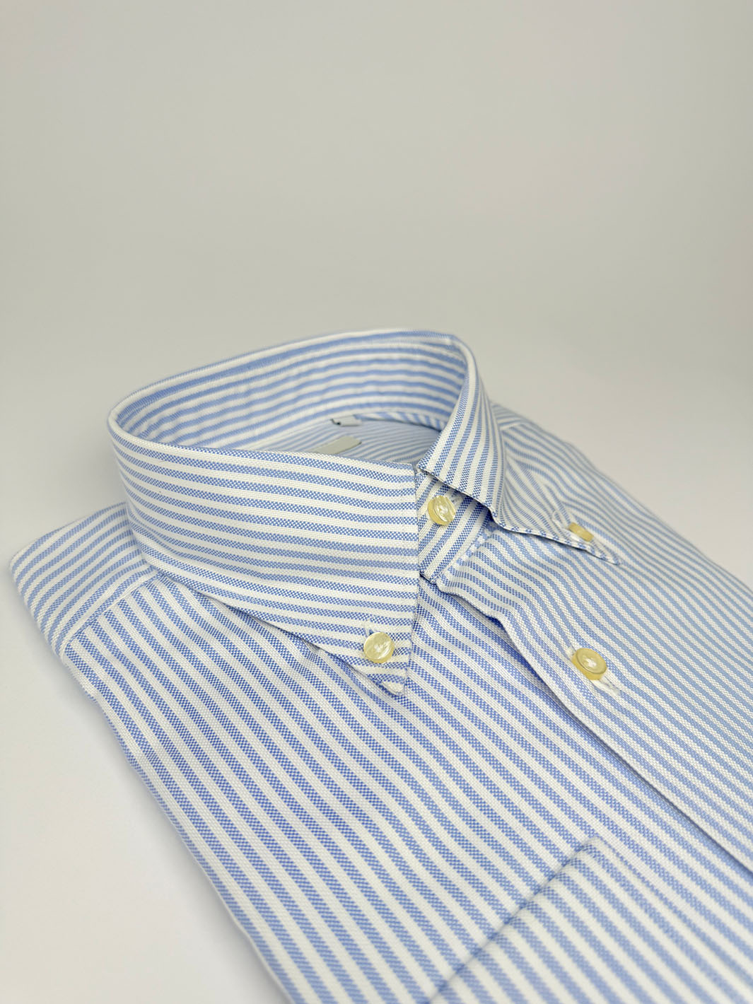 Striped Button-Down Oxford Shirt - Light Blue