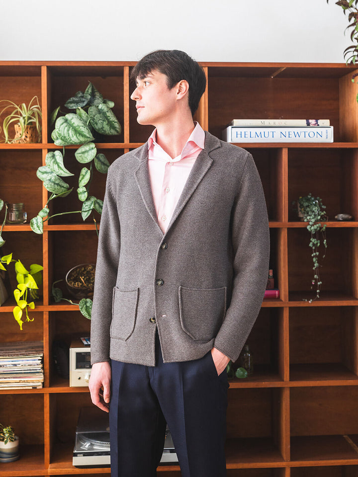 Light Brown Merino Wool Cardigan
