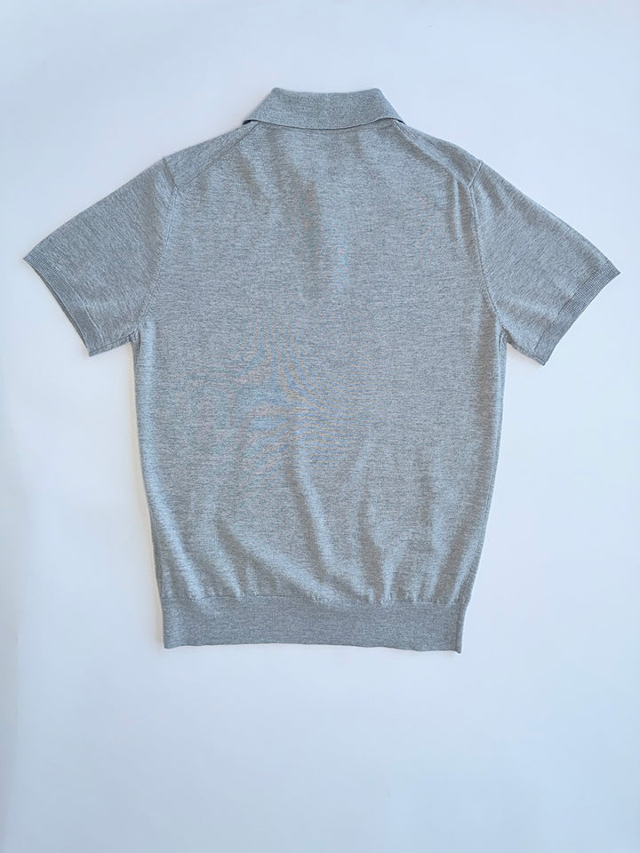 Extra Fine Merino Polo Shirt - Light Grey