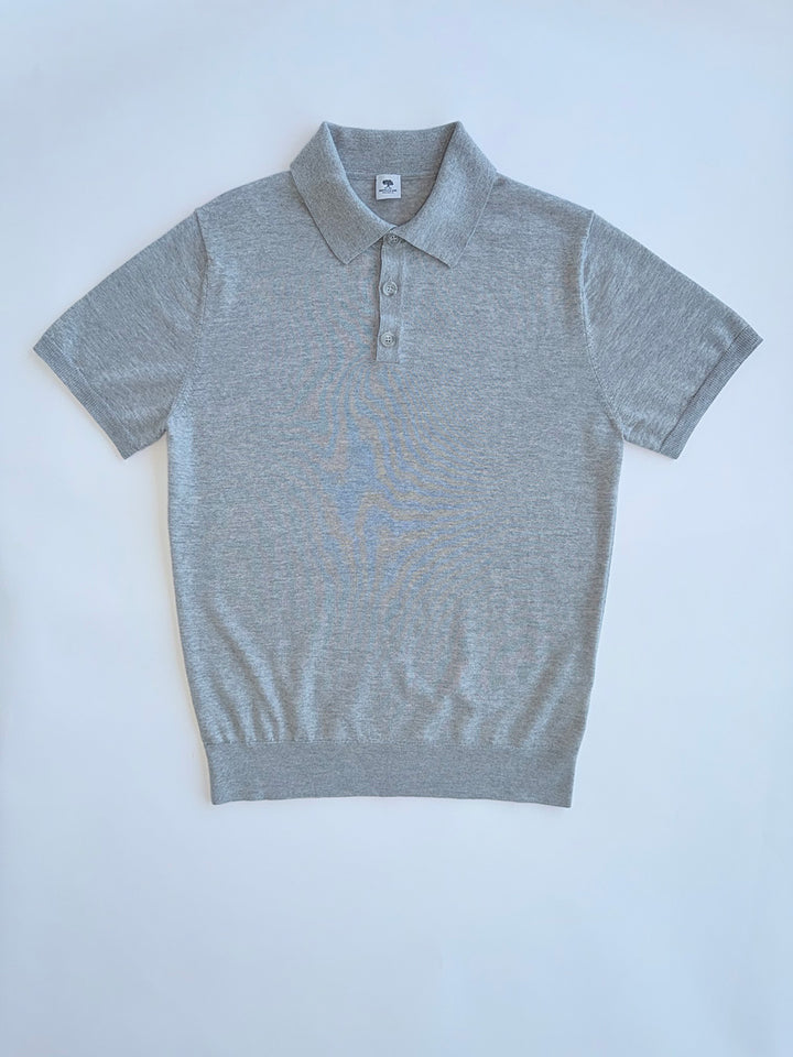Extra Fine Merino Polo Shirt - Light Grey