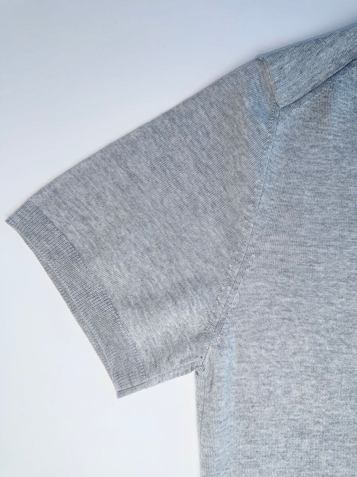 Extra Fine Merino Polo Shirt - Light Grey