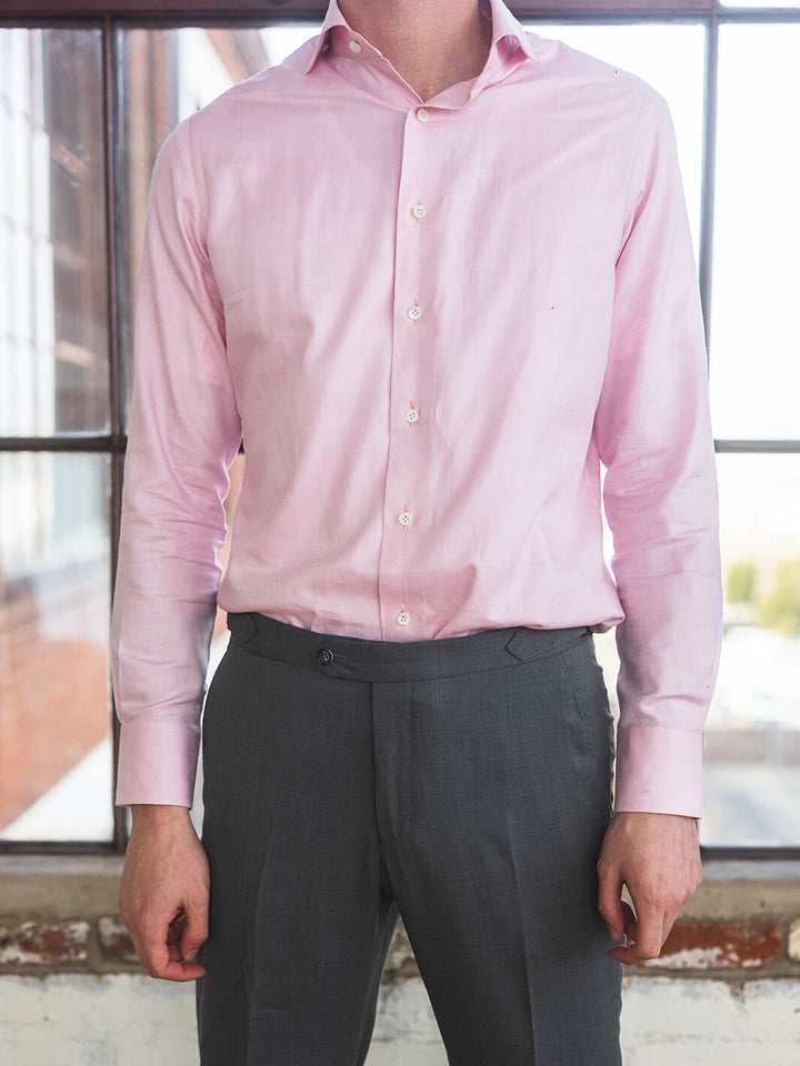 Cotton Twill Dress Shirt - Light Pink