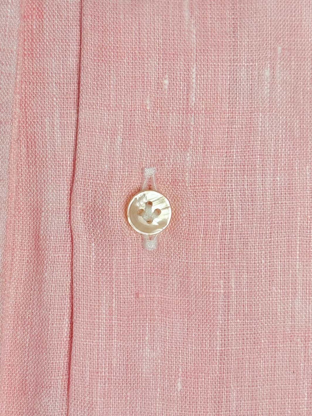 Linen Button-Down Dress Shirt - Light Pink
