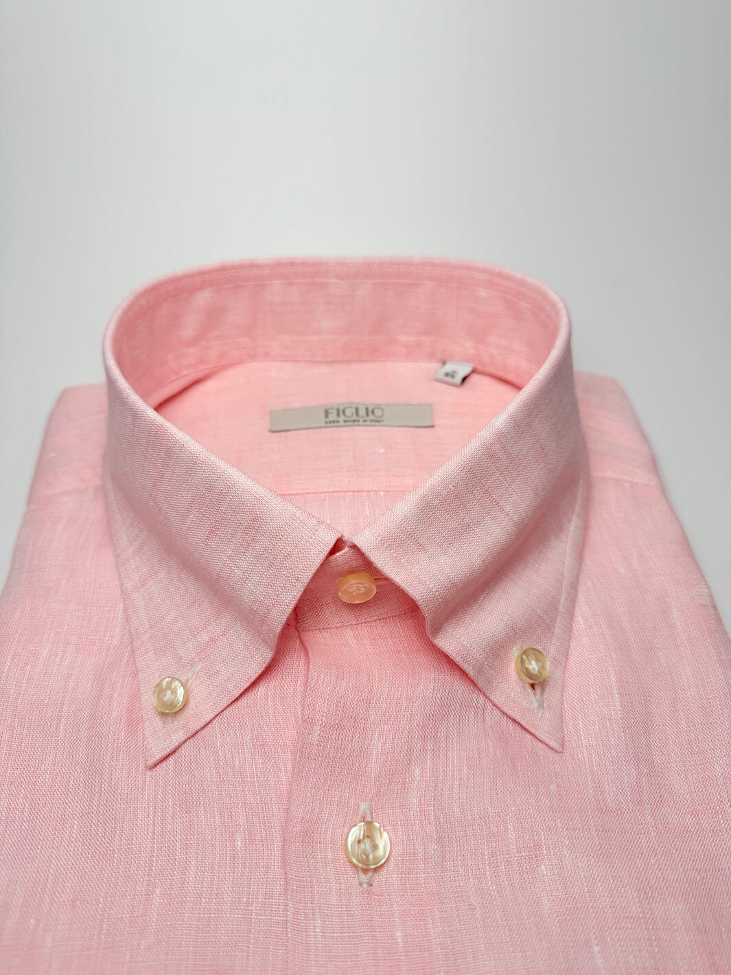 Linen Button-Down Dress Shirt - Light Pink