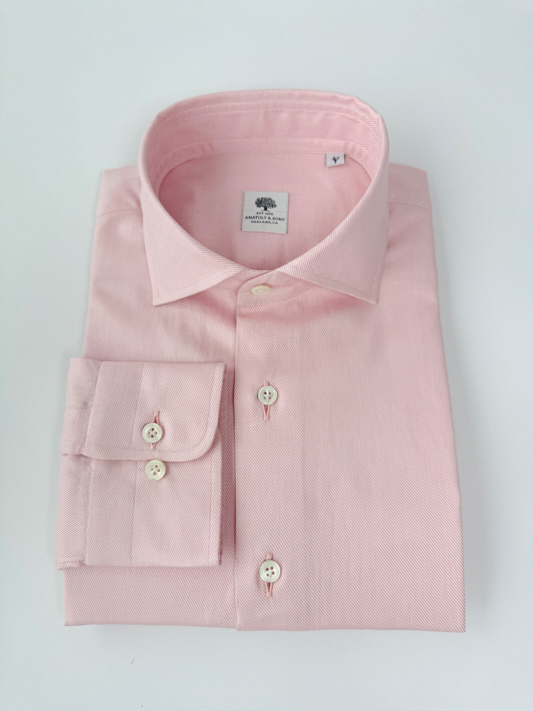 Cotton Twill Dress Shirt - Light Pink