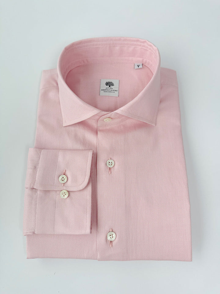 Cotton Twill Dress Shirt - Light Pink