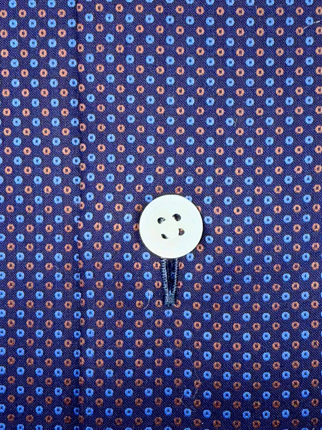 Micro-Floral Cotton Dress Shirt - Nile Blue