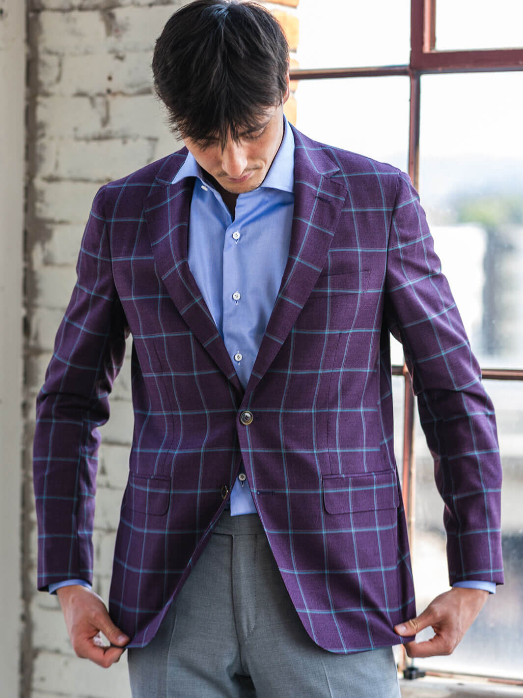 Aubergine Check Scabal Sport Coat