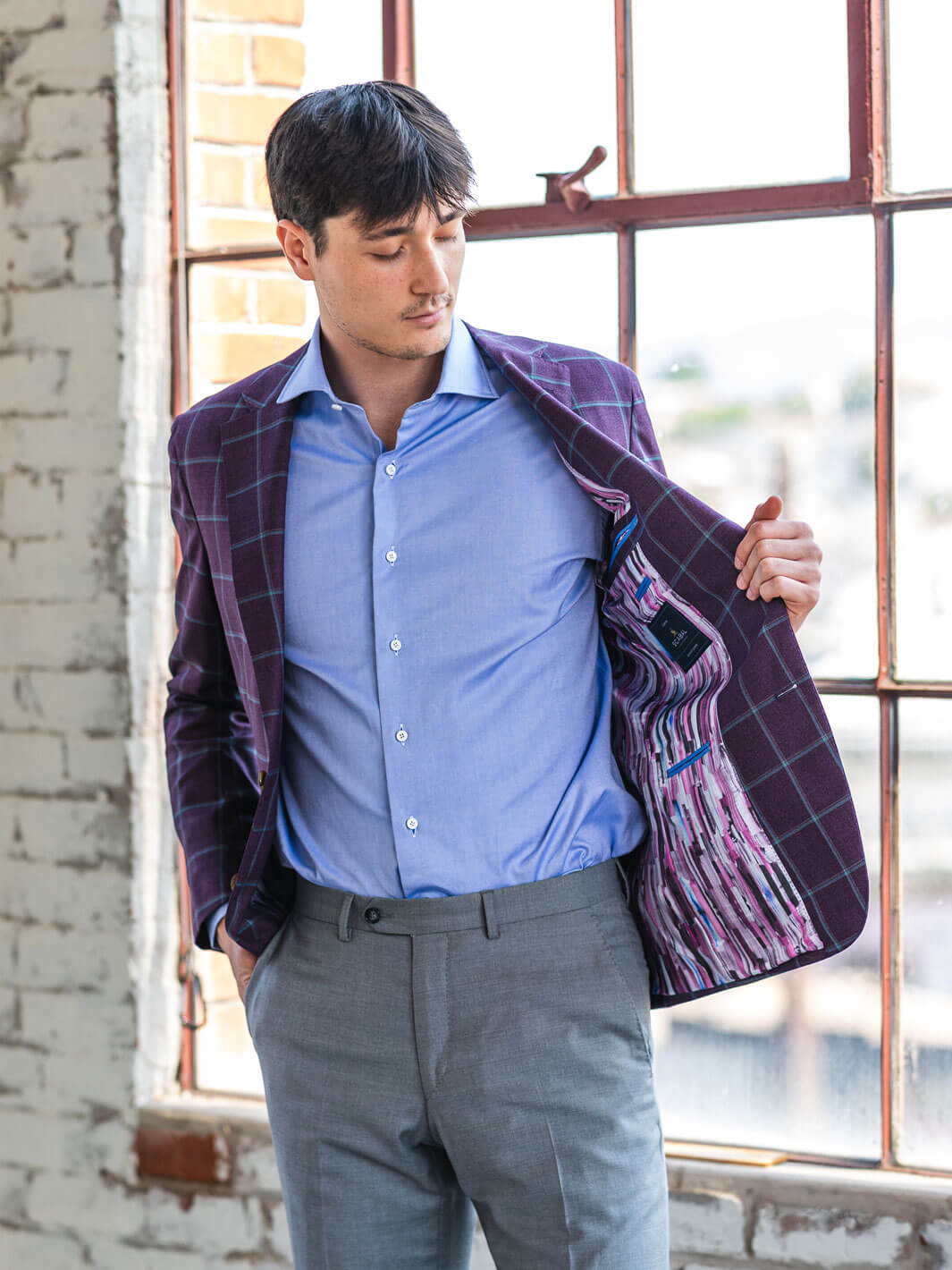 Aubergine Check Scabal Sport Coat