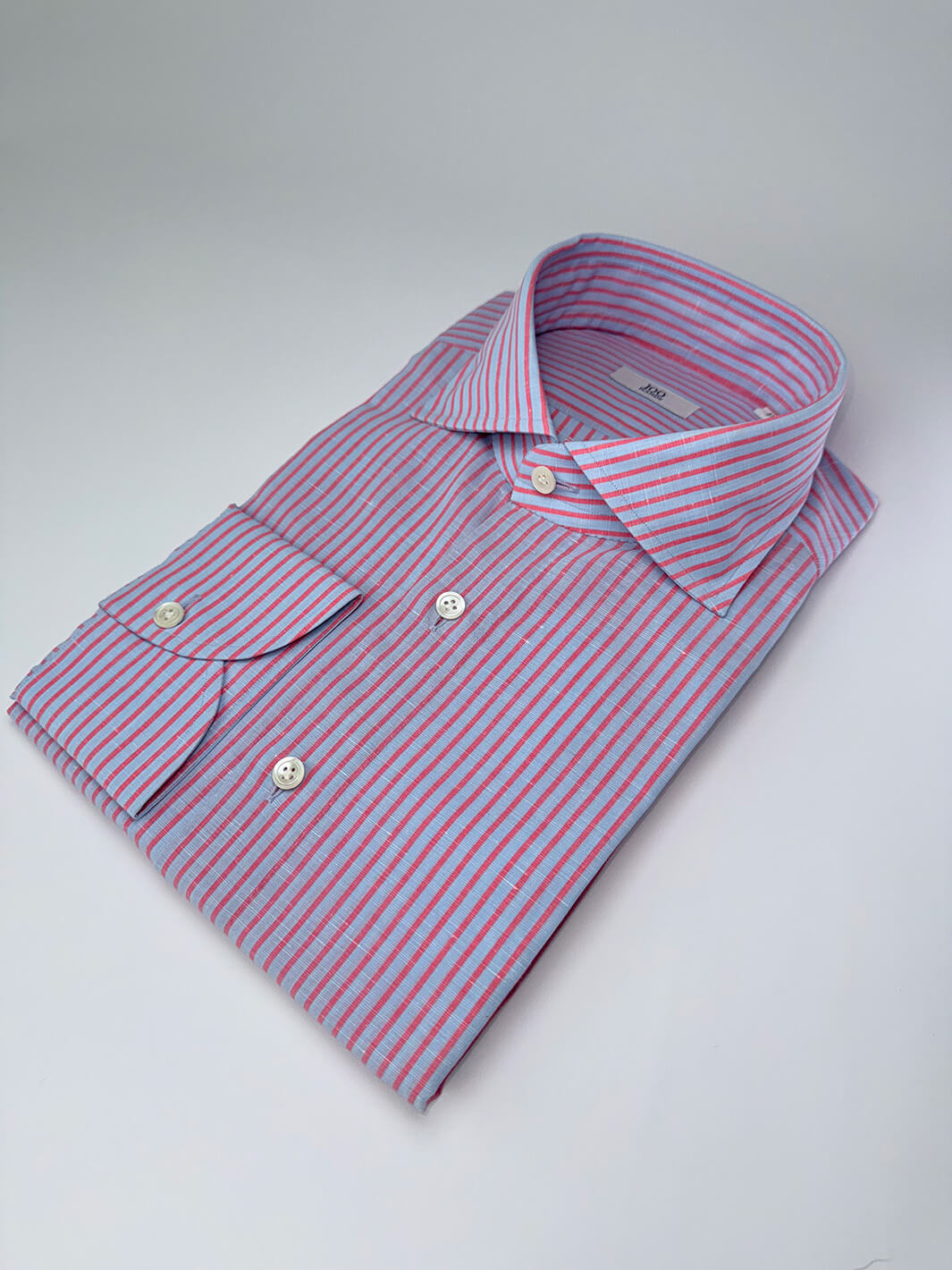Striped Linen-Cotton Dress Shirt - Rose Pink