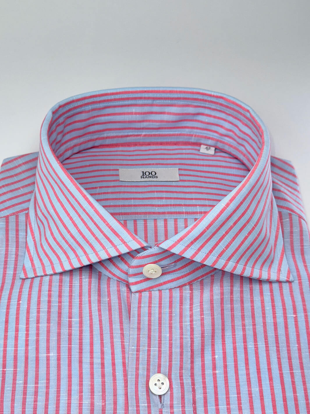 Striped Linen-Cotton Dress Shirt - Rose Pink