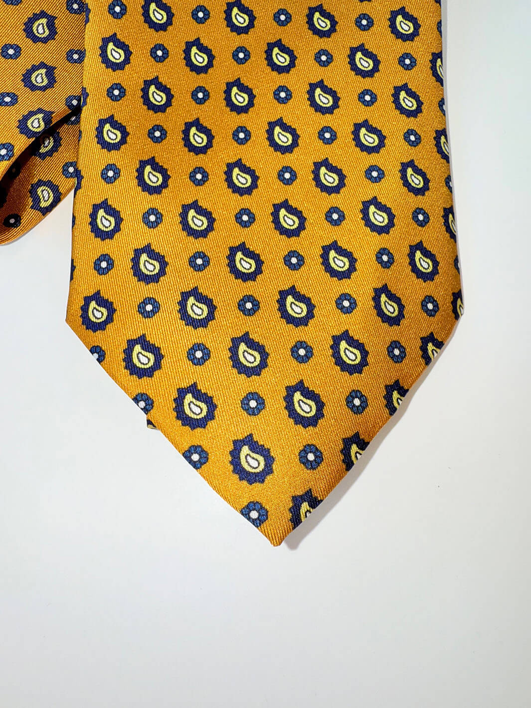 Silk Floral Paisley Tie - Yellow