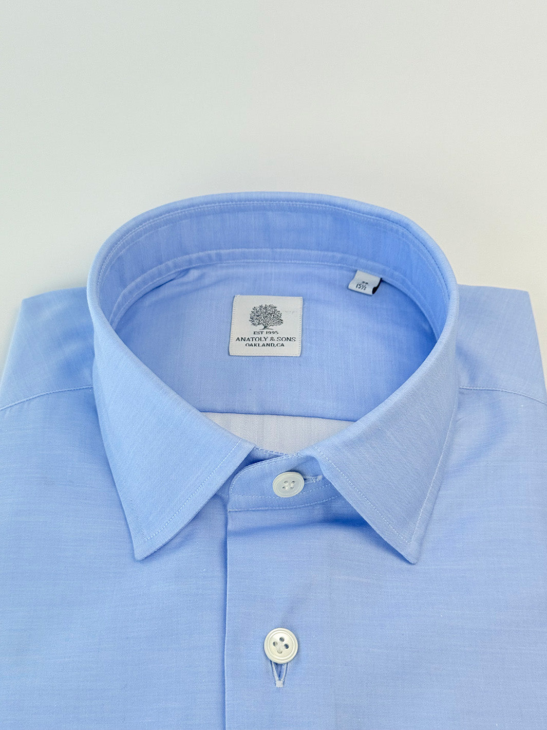Cotton Poplin Dress Shirt - Light Blue