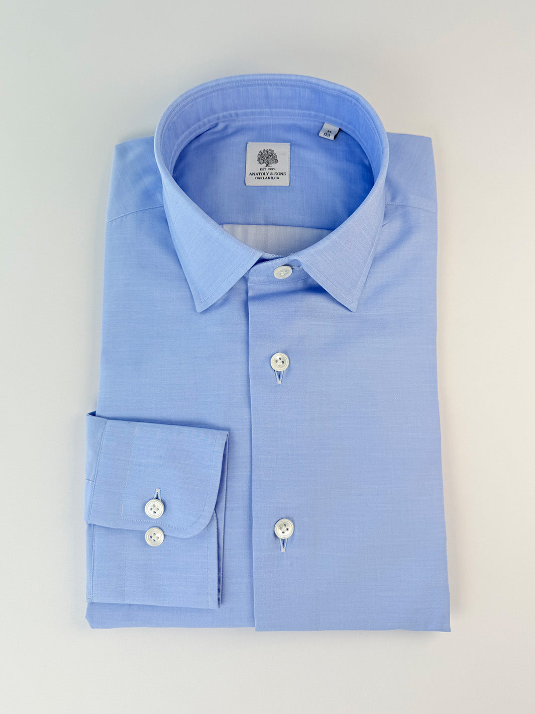 Cotton Poplin Dress Shirt - Light Blue
