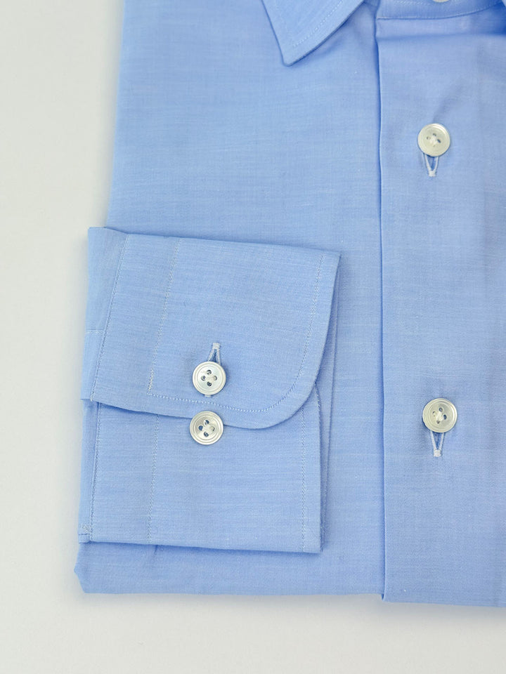 Cotton Poplin Dress Shirt - Light Blue
