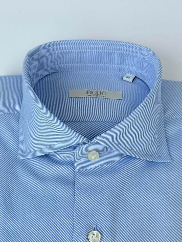 Cotton Twill Dress Shirt - Mid Blue