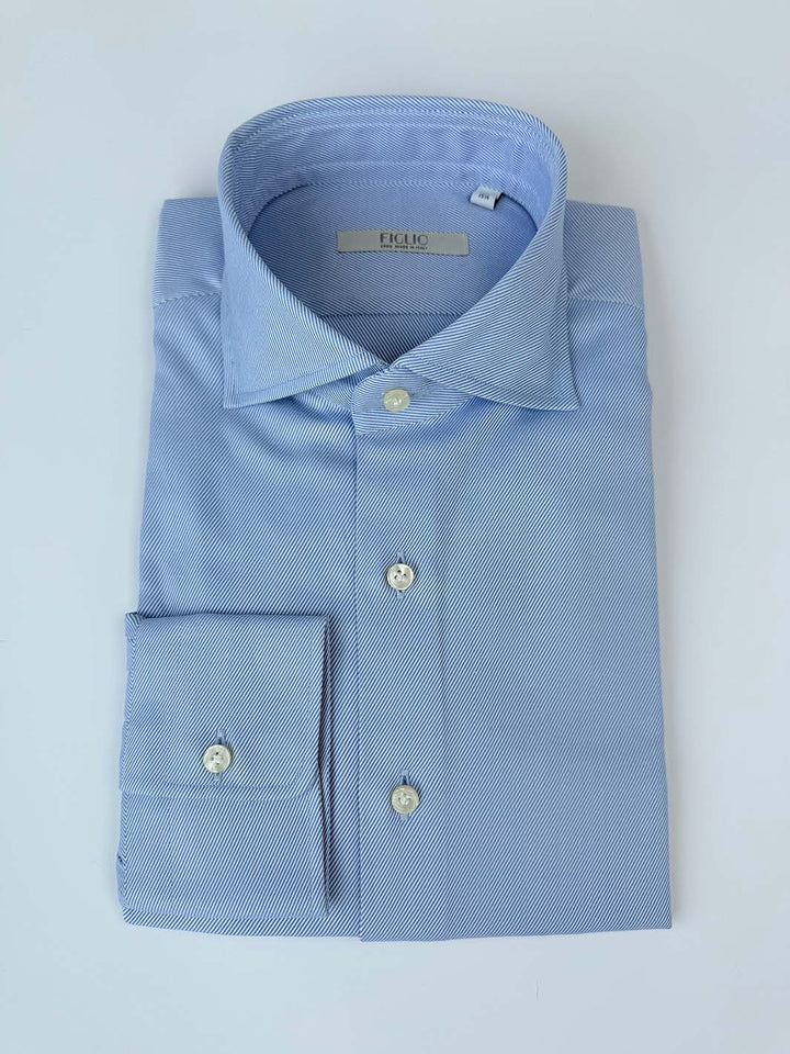 Cotton Twill Dress Shirt - Mid Blue