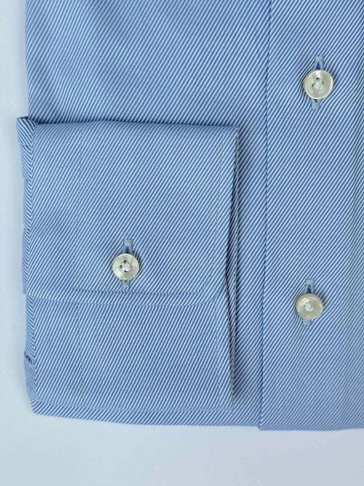Cotton Twill Dress Shirt - Mid Blue