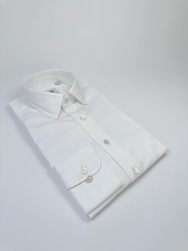 Superfine Cotton Twill Dress Shirt - White