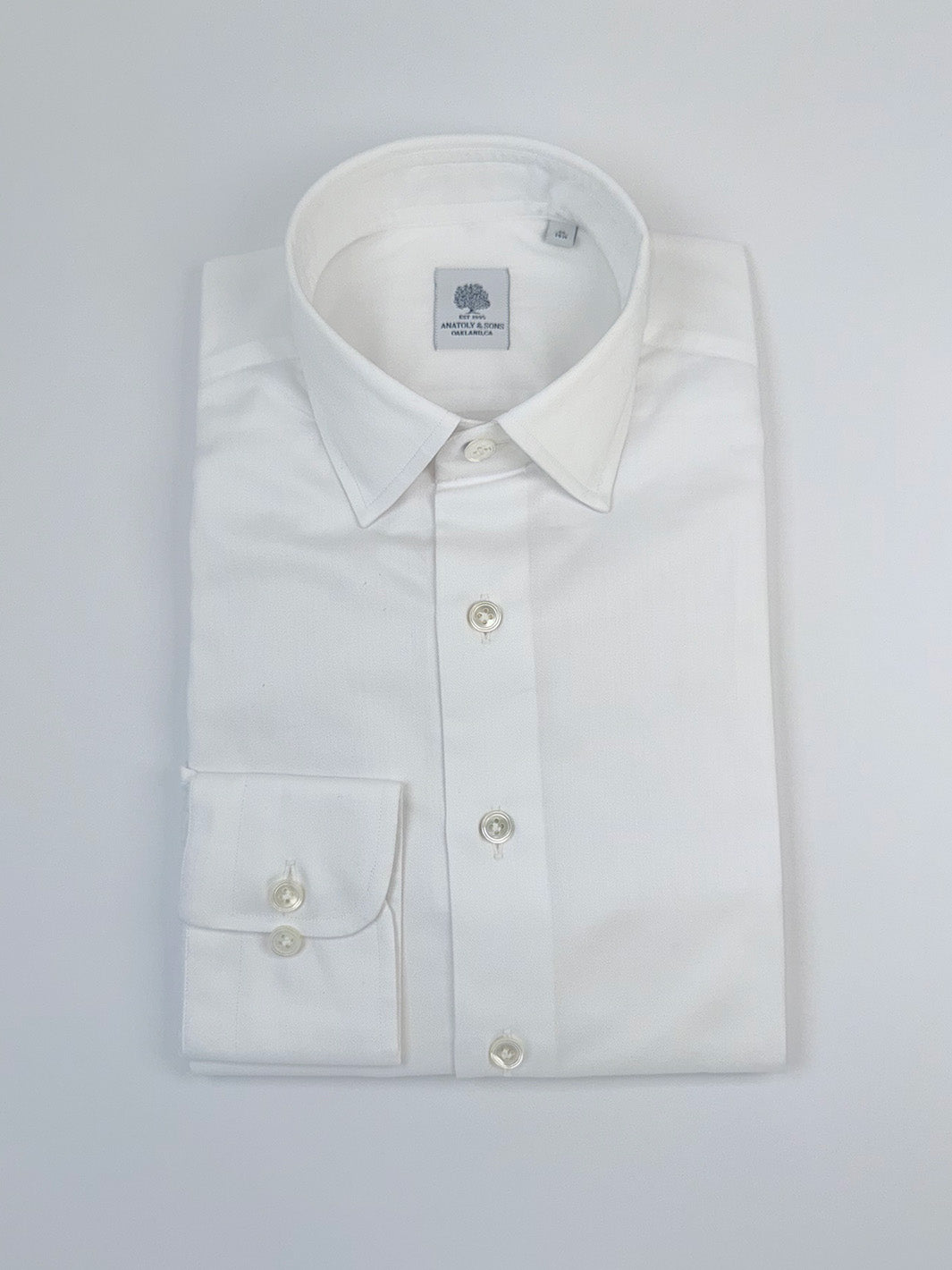 Superfine Cotton Twill Dress Shirt - White