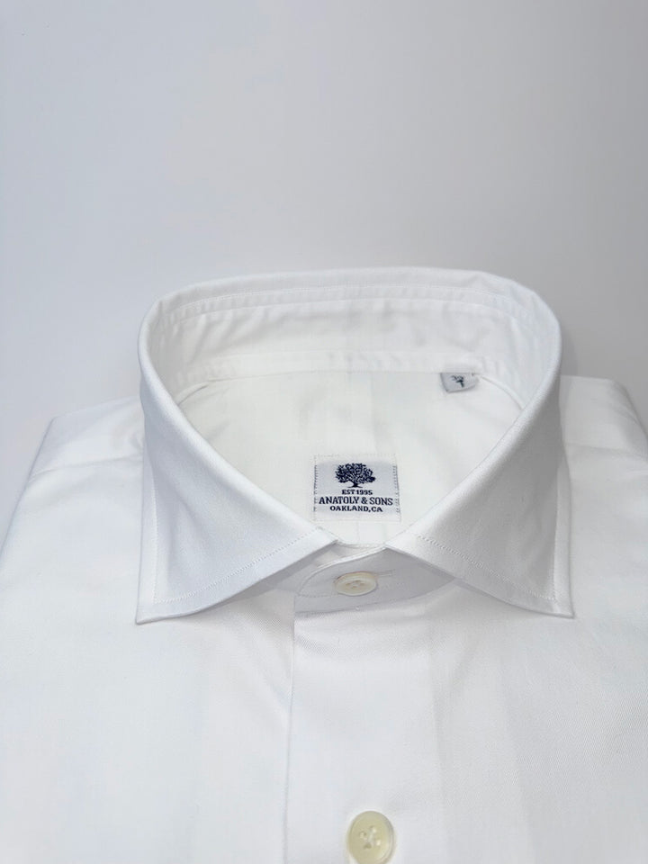 Superfine Cotton Twill Dress Shirt - White