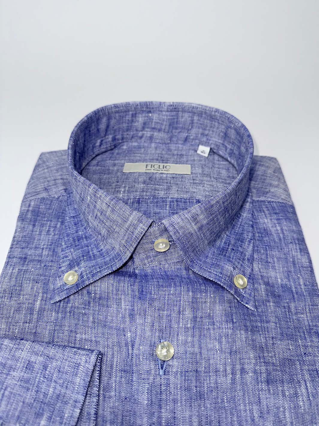 Linen Button-Down Shirt - Washed Indigo