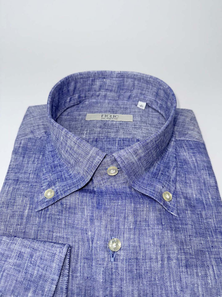 Linen Button-Down Shirt - Washed Indigo