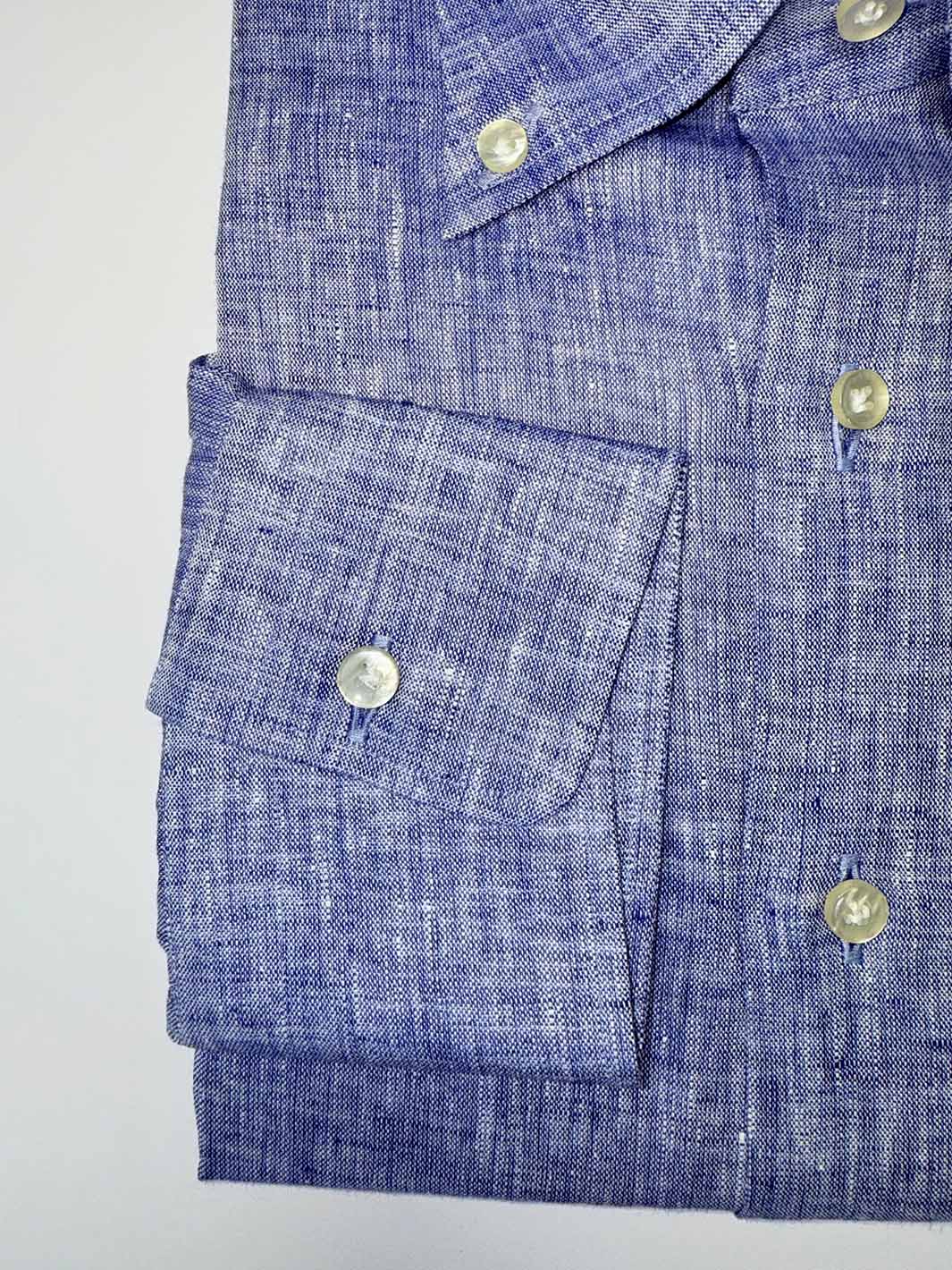 Washed Indigo Linen Button-Down Shirt 15 US (38 EU) Washed Indigo Linen Button-Down Shirt 15 US (38 EU)