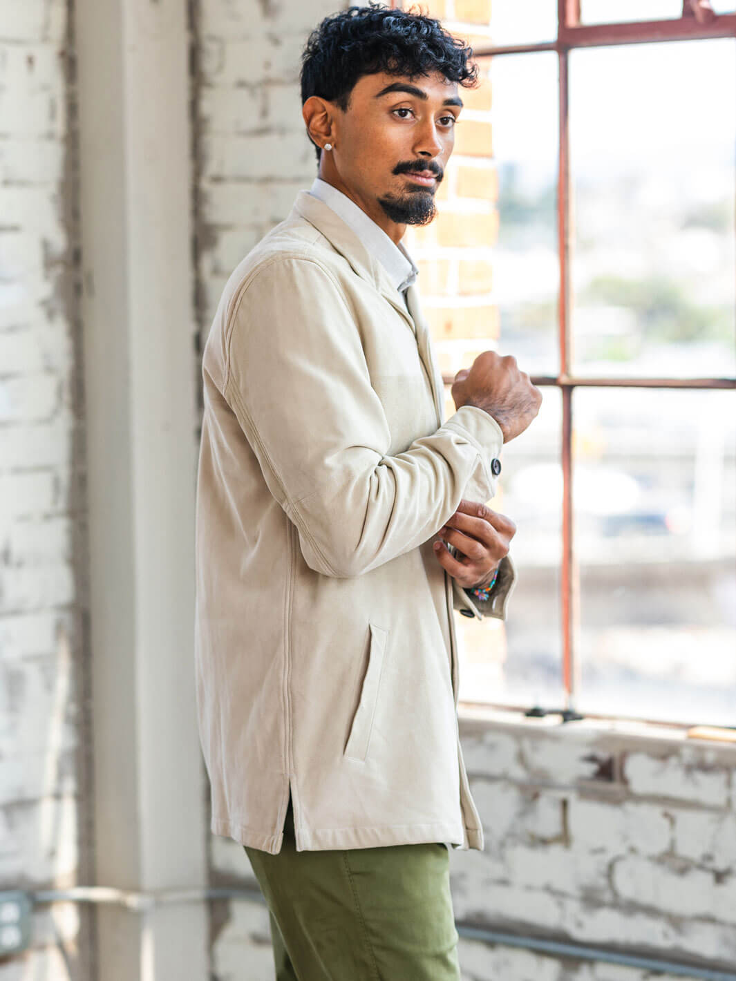 White Suede Overshirt