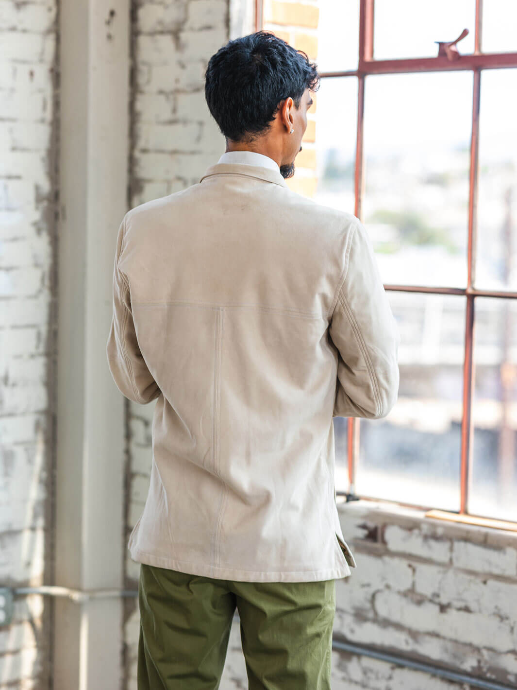 White Suede Overshirt