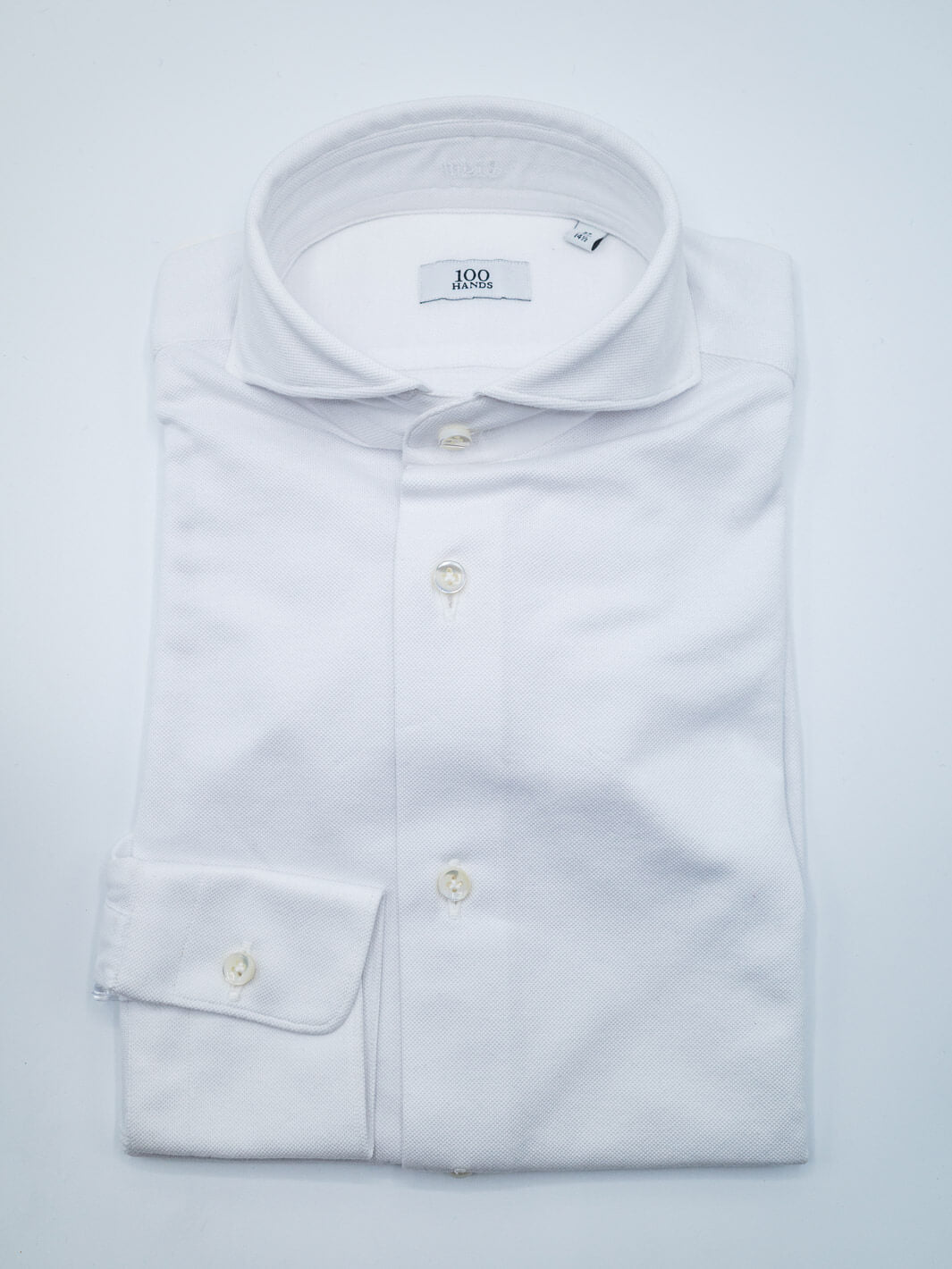 Cotton Piqué Dress Shirt - White