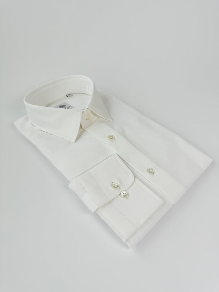 Cotton Twill Dress Shirt - White