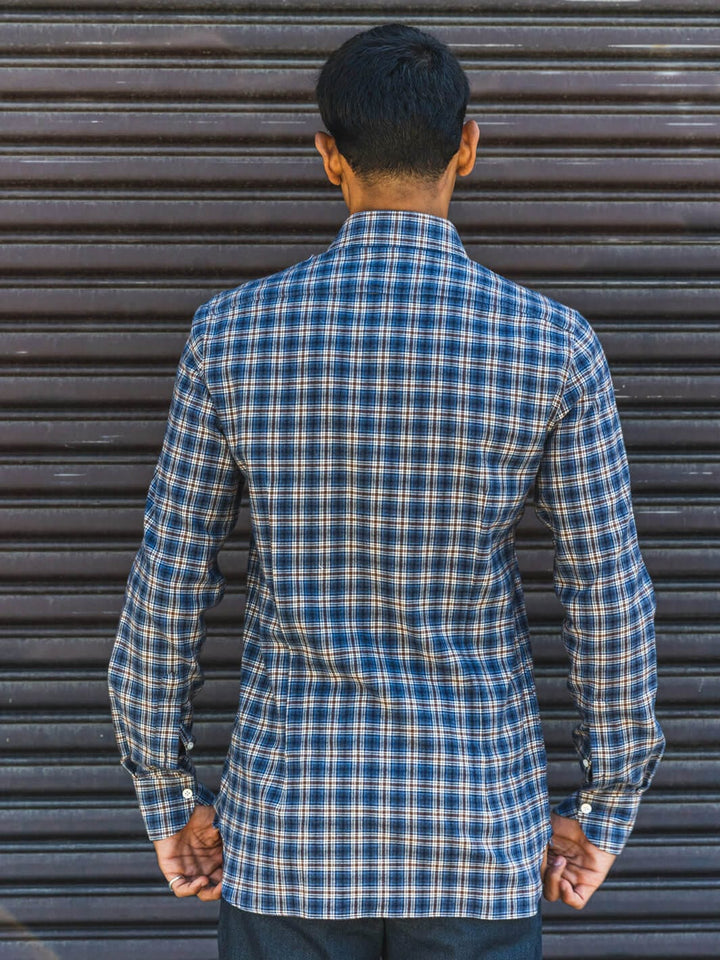 100 Hands Shirts Blue-Burgundy Plaid Flannel Shirt