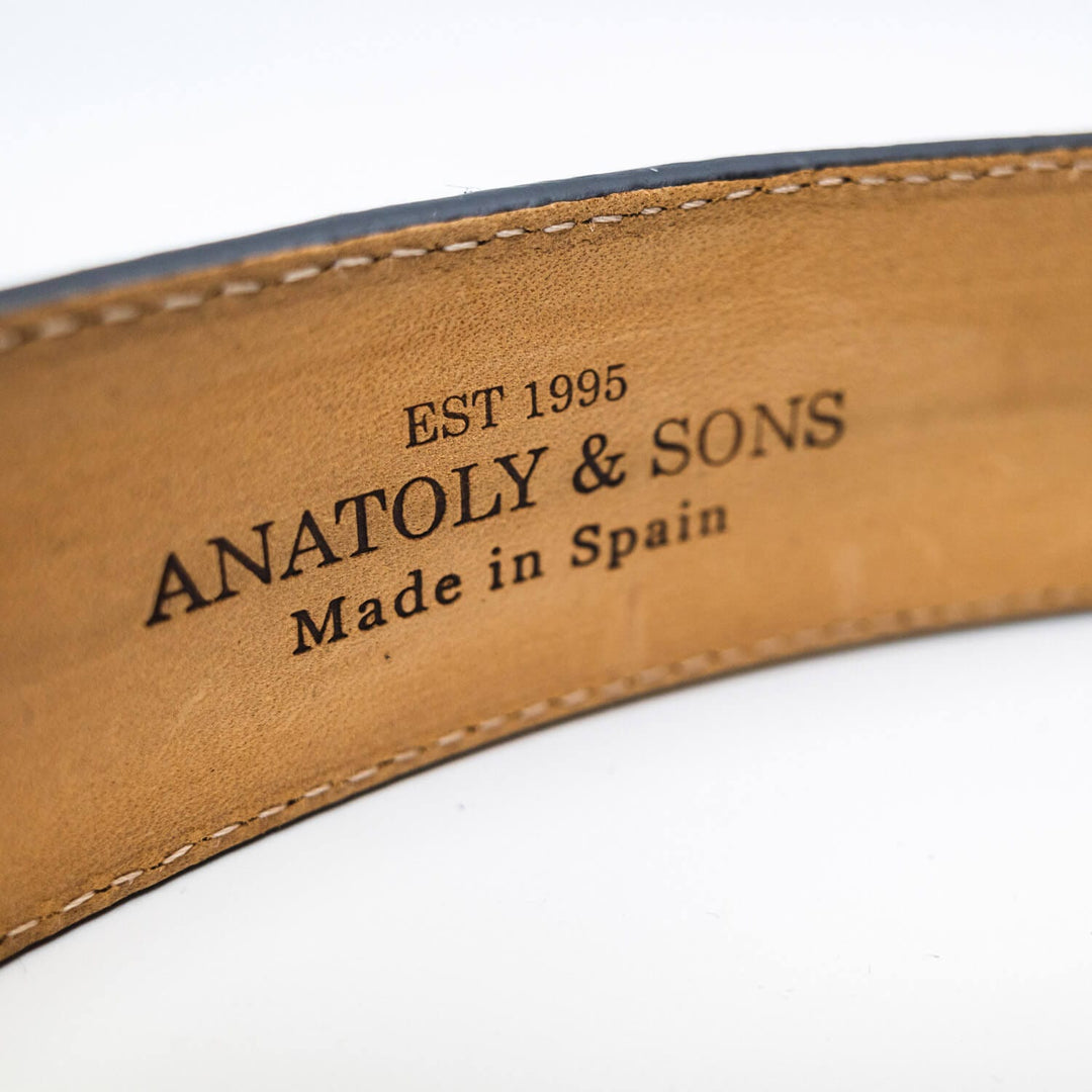 Anatoly & Sons Belts Suede Marseille Belt - Black