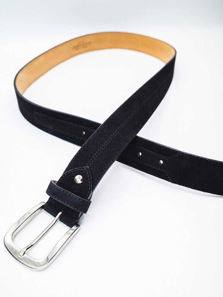 Anatoly & Sons Belts Suede Marseille Belt - Black